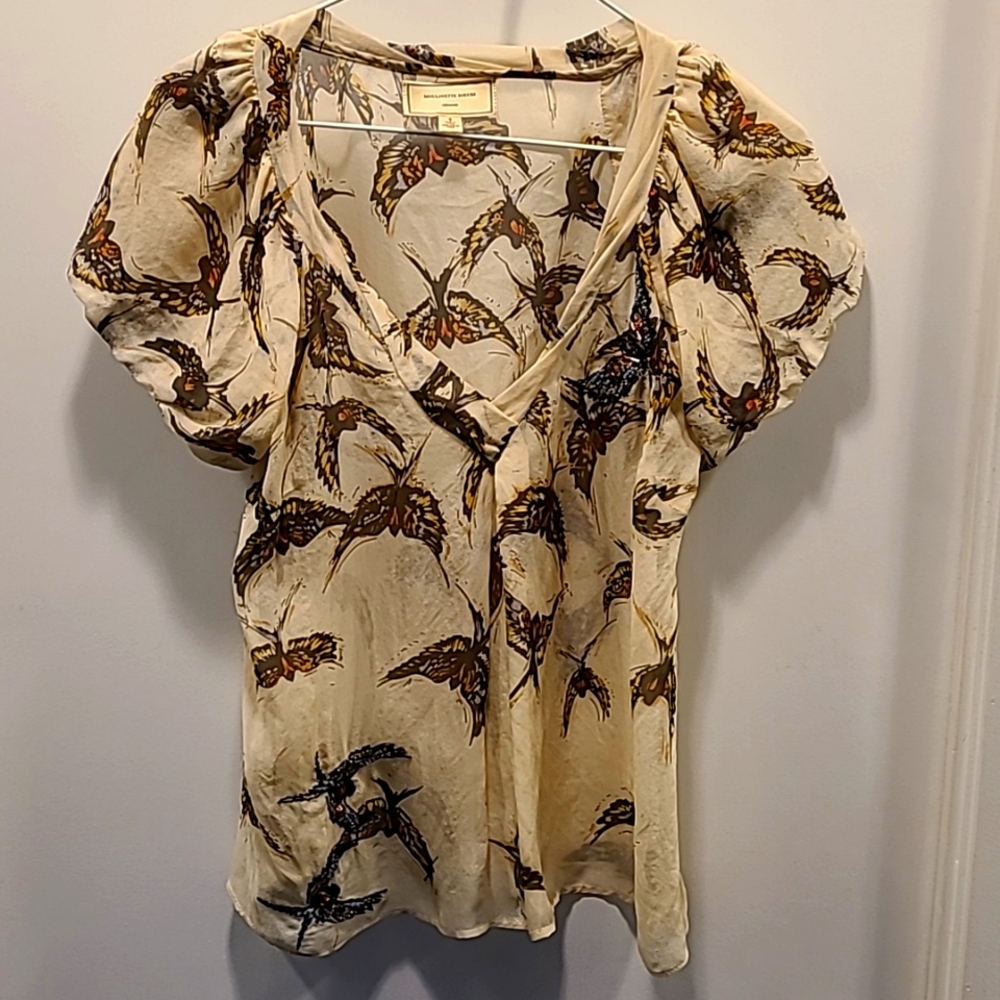 *2/$40 closet sale* EUC s.4 Anthropologie Moulinette Soeurs silk blouse